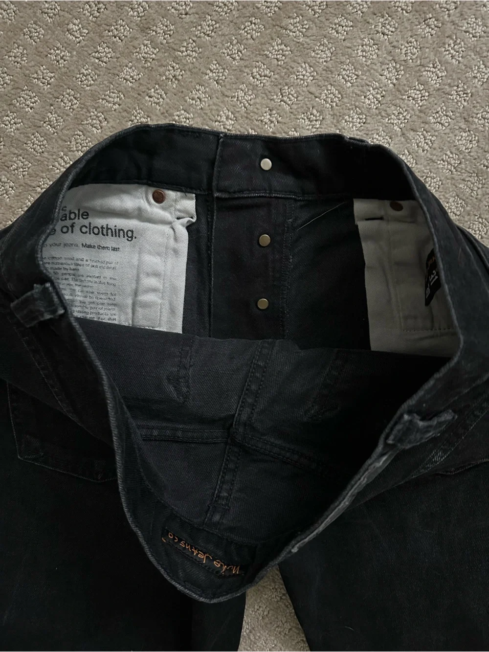 EUC Nudie Jeans Solid Ollie Jeans Black Steel Wash size 31x30 31 30